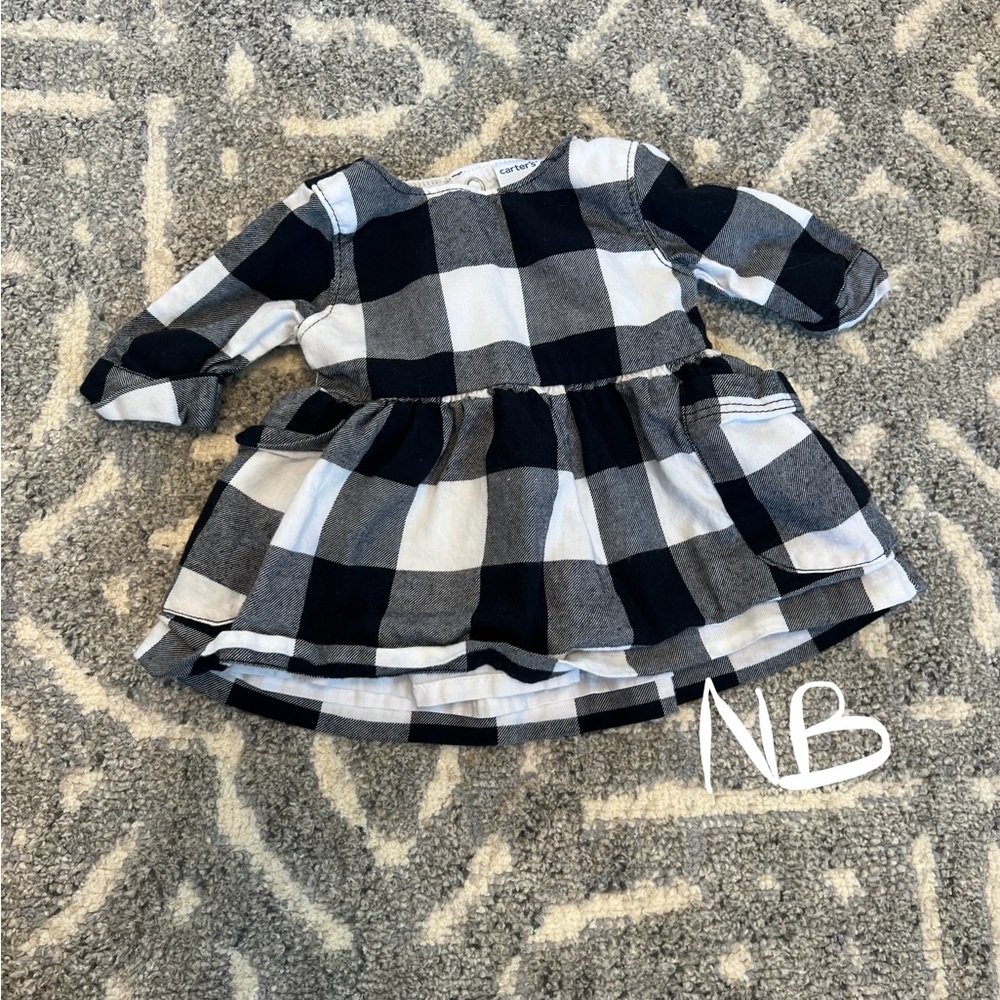 Carter's Black and White Plaid Dress